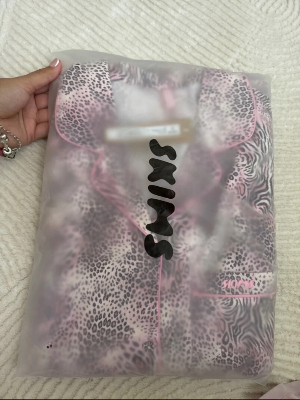 SKIMS Pink Leopard pink Pajama Set